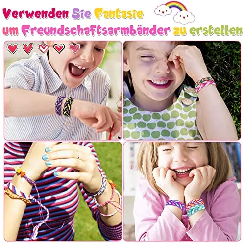 Friendship bracelets crafting set with letter beads cotton yarn cords woven board friendship bracelets crafting braiding set