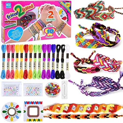 Friendship bracelets crafting set with letter beads cotton yarn cords woven board friendship bracelets crafting braiding set