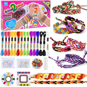 Friendship bracelets crafting set with letter beads cotton yarn cords woven board friendship bracelets crafting braiding set