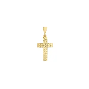 Full Diamond Cut 3D Cross Pendant