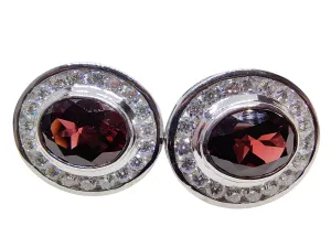 Garnet Moissanite Diamond Cufflinks 925 Silver Garnet Moissanite Cufflinks Garnet Engagement Cufflinks Garnet Groomsmen cufflinks