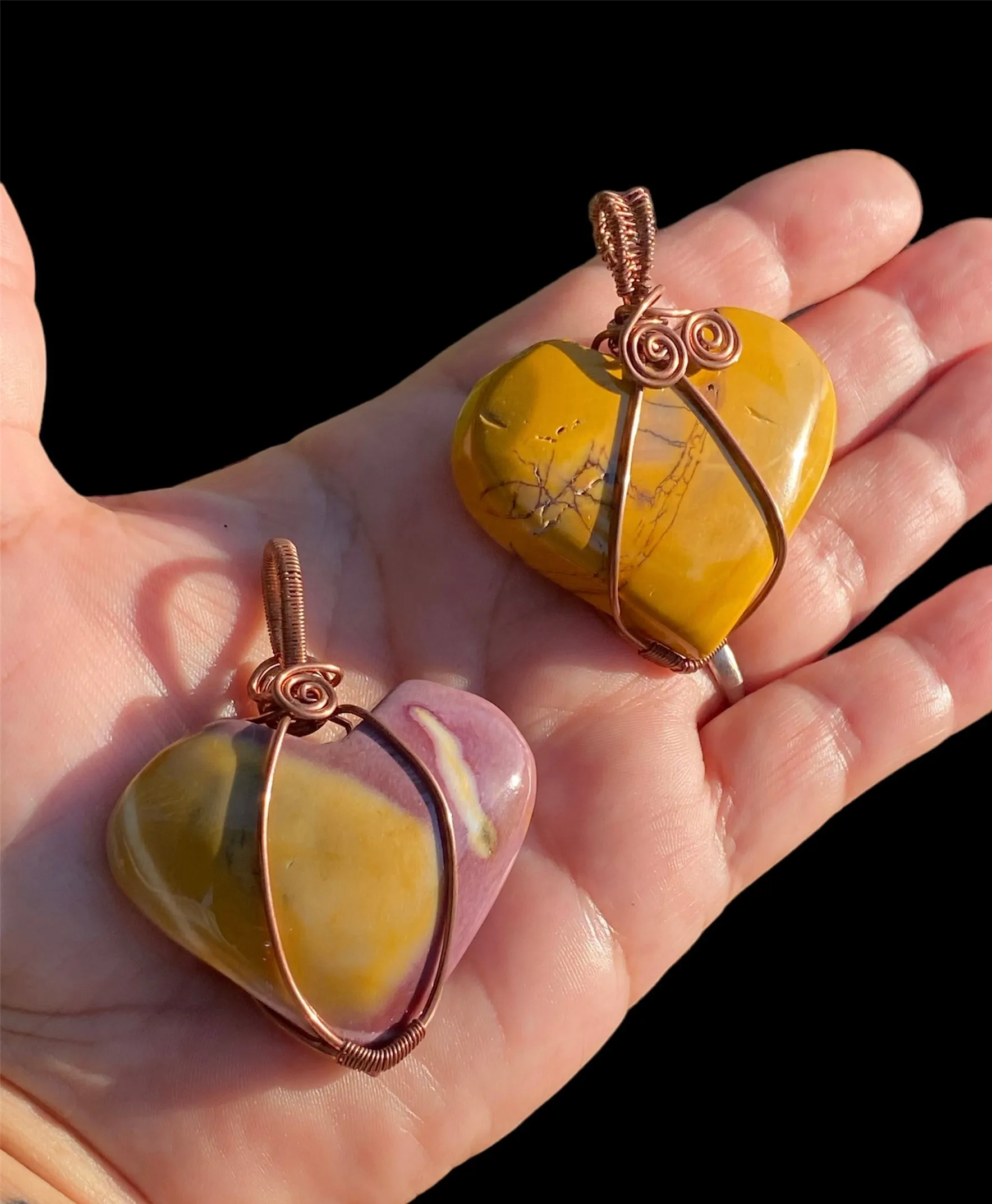 Gemstone Heart Pendants