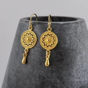 Geo Drop Earrings - Gold