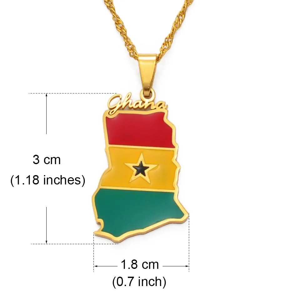 Ghana Country Map Pendant