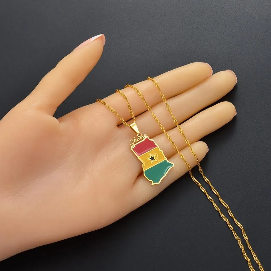 Ghana Country Map Pendant