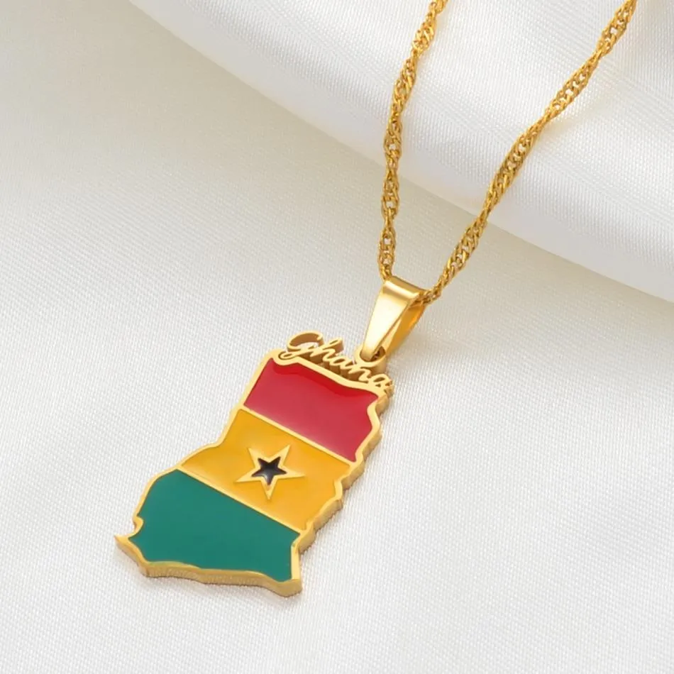 Ghana Country Map Pendant