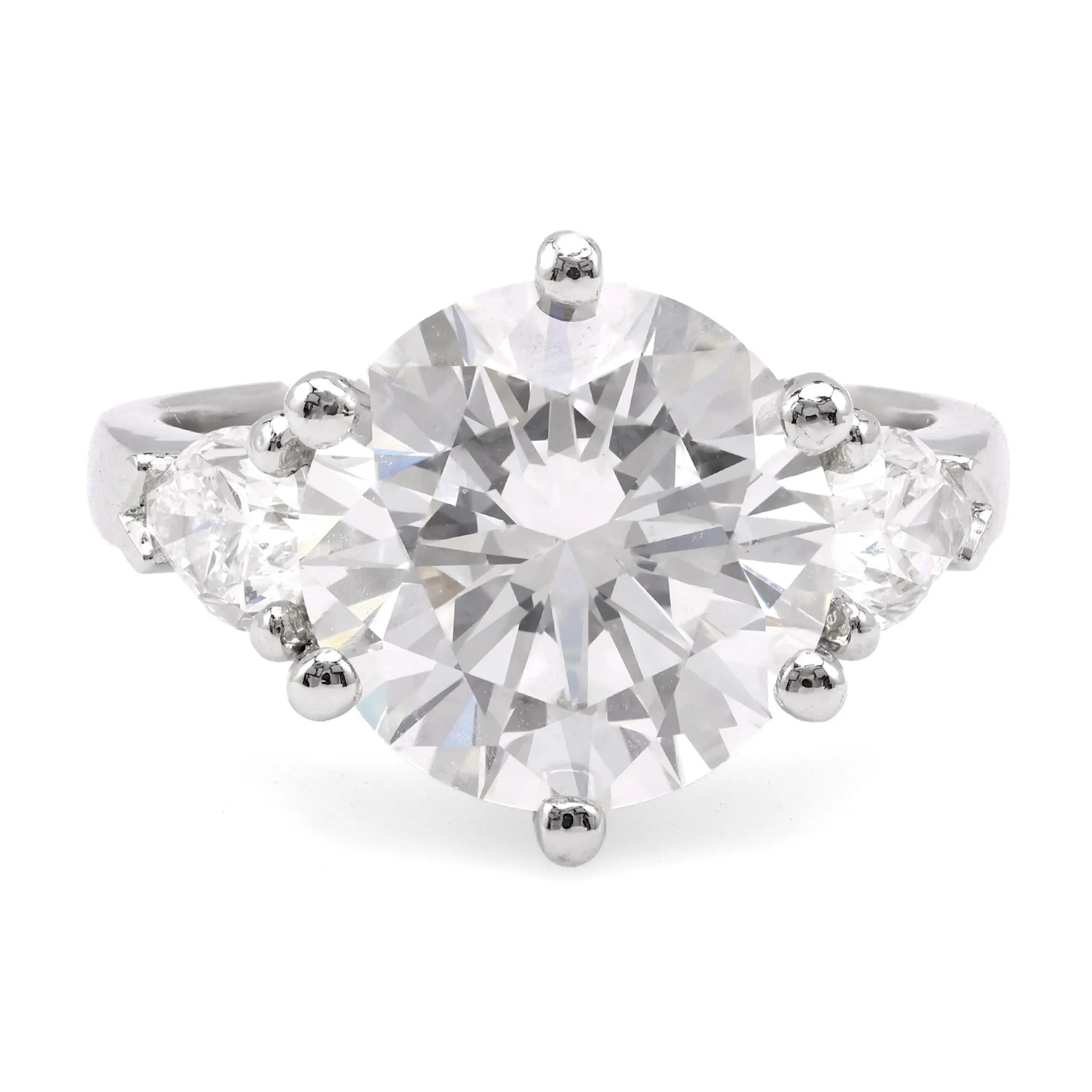 GIA 5.07 Carat Round Brilliant Cut Diamond Platinum Ring