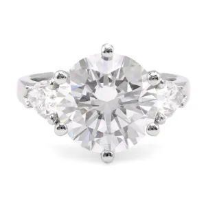 GIA 5.07 Carat Round Brilliant Cut Diamond Platinum Ring