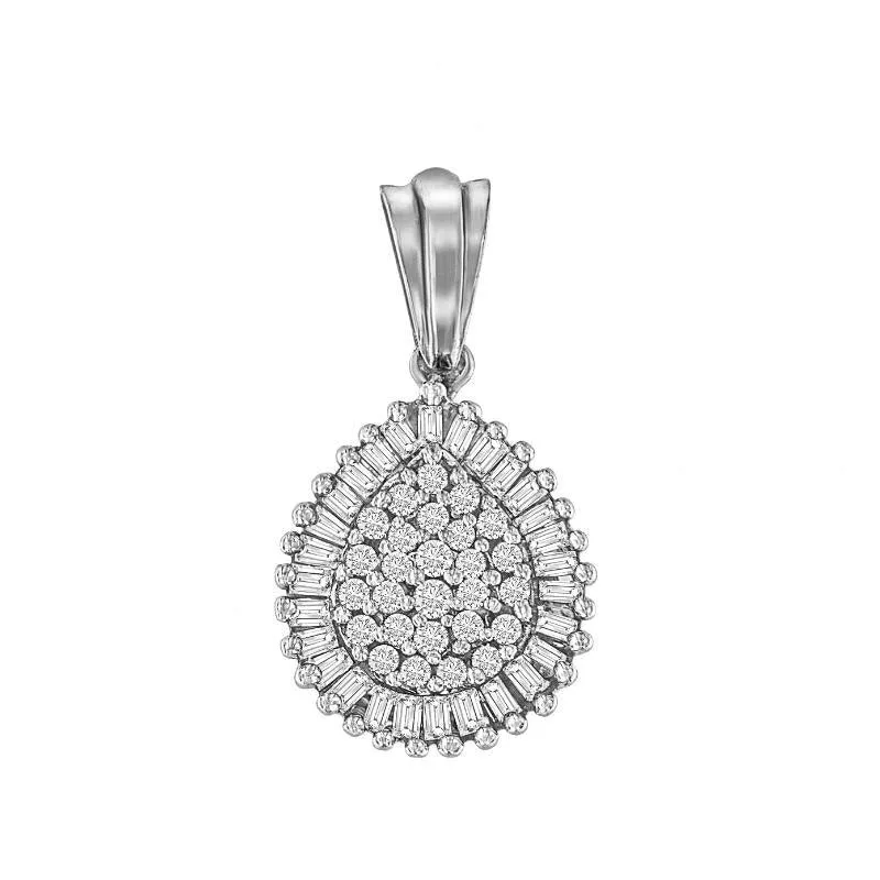Gold 1/2 Cttw Round and Bagutte-Cut Diamond