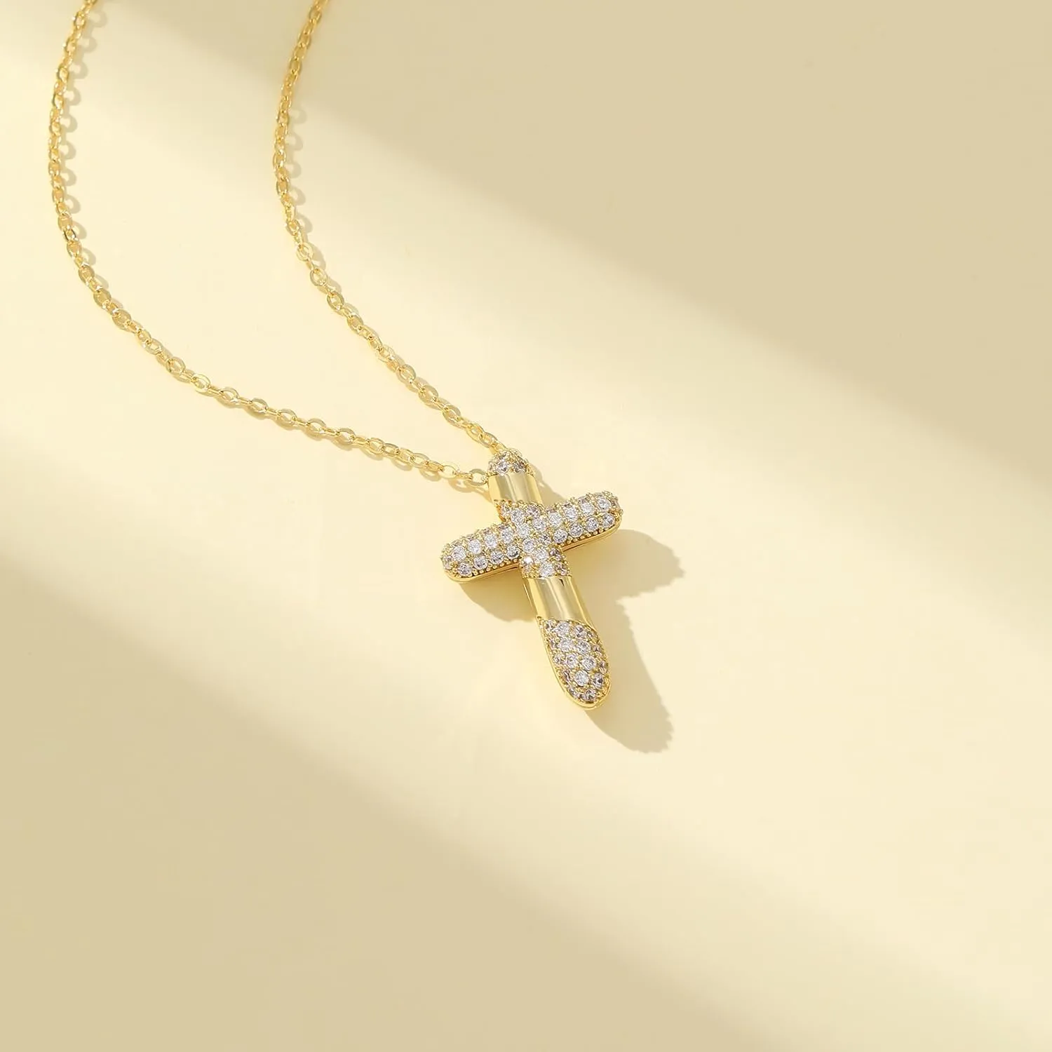 Gold Cross Necklace for Women,Bubble Balloon Cross Necklaces Jewelry Gifts for Women