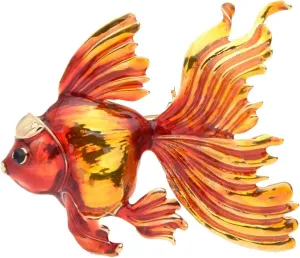 Gold Fish Brooches Women Christmas Metal Fish Enamel Banquet Brooch Pins