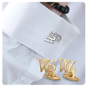 Gold Initial Cufflinks for Men - Custom Engraved Cuff links - A-Z Alphabet Letter Cufflinks - Gift for Men Dad Birthday Wedding Groom Groomsmen Anniversary
