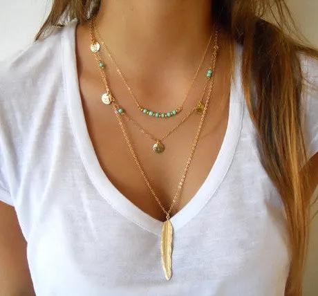 Gold Layered Choker Necklaces