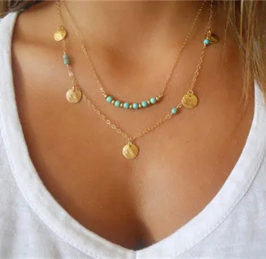 Gold Layered Choker Necklaces