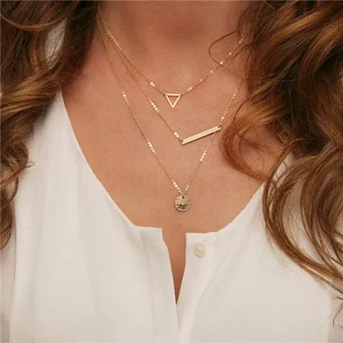 Gold Layered Choker Necklaces