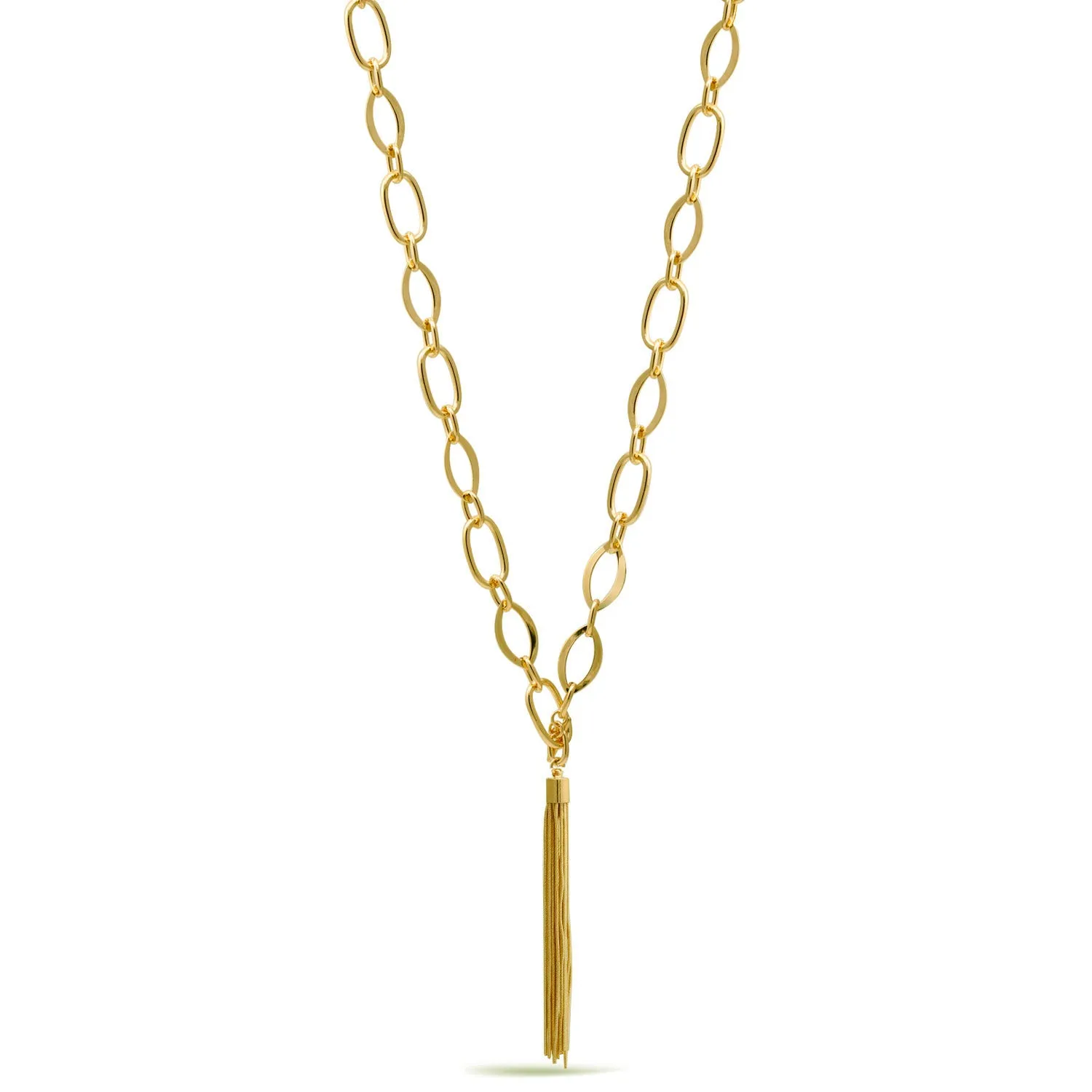Gold Link Chains With Tassel Necklace #SQ554-N8609EE-G(SHDC9/OH2/NH14)