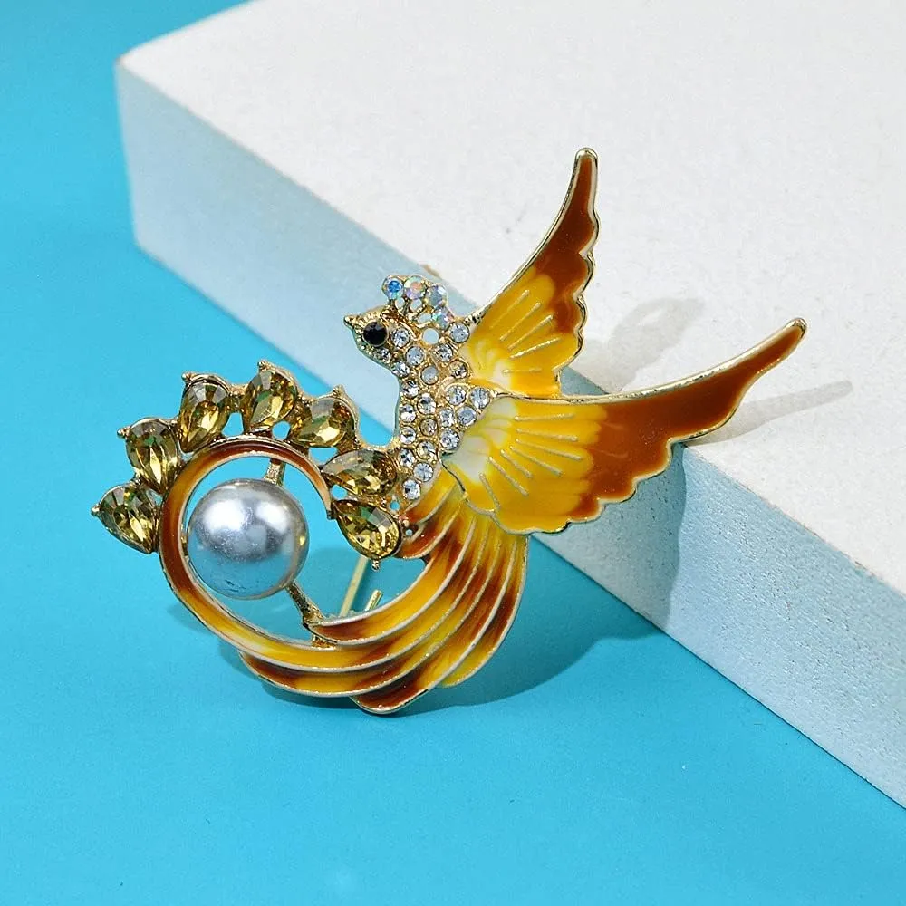 Gold Metal Multicolor Enamel Flying Eagle Brooches For Men Boys Suit Scarf Bird Pins Brooch Party Jewelry Gifts