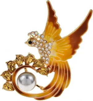 Gold Metal Multicolor Enamel Flying Eagle Brooches For Men Boys Suit Scarf Bird Pins Brooch Party Jewelry Gifts