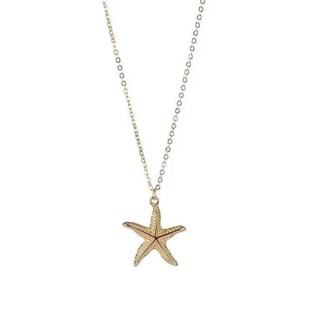 Gold Plated Boho Conch Seashell Pendant Necklace