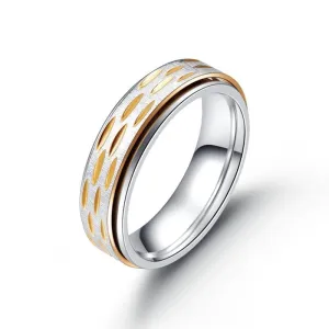 Gold Plated Spinner Stainless Steel Men’s Rings