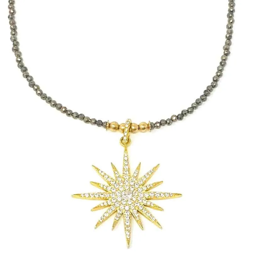 Gold Pyrite Lola Star Necklace
