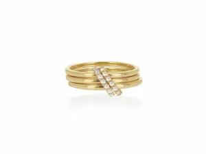 Gold Ring with Diamond Connector