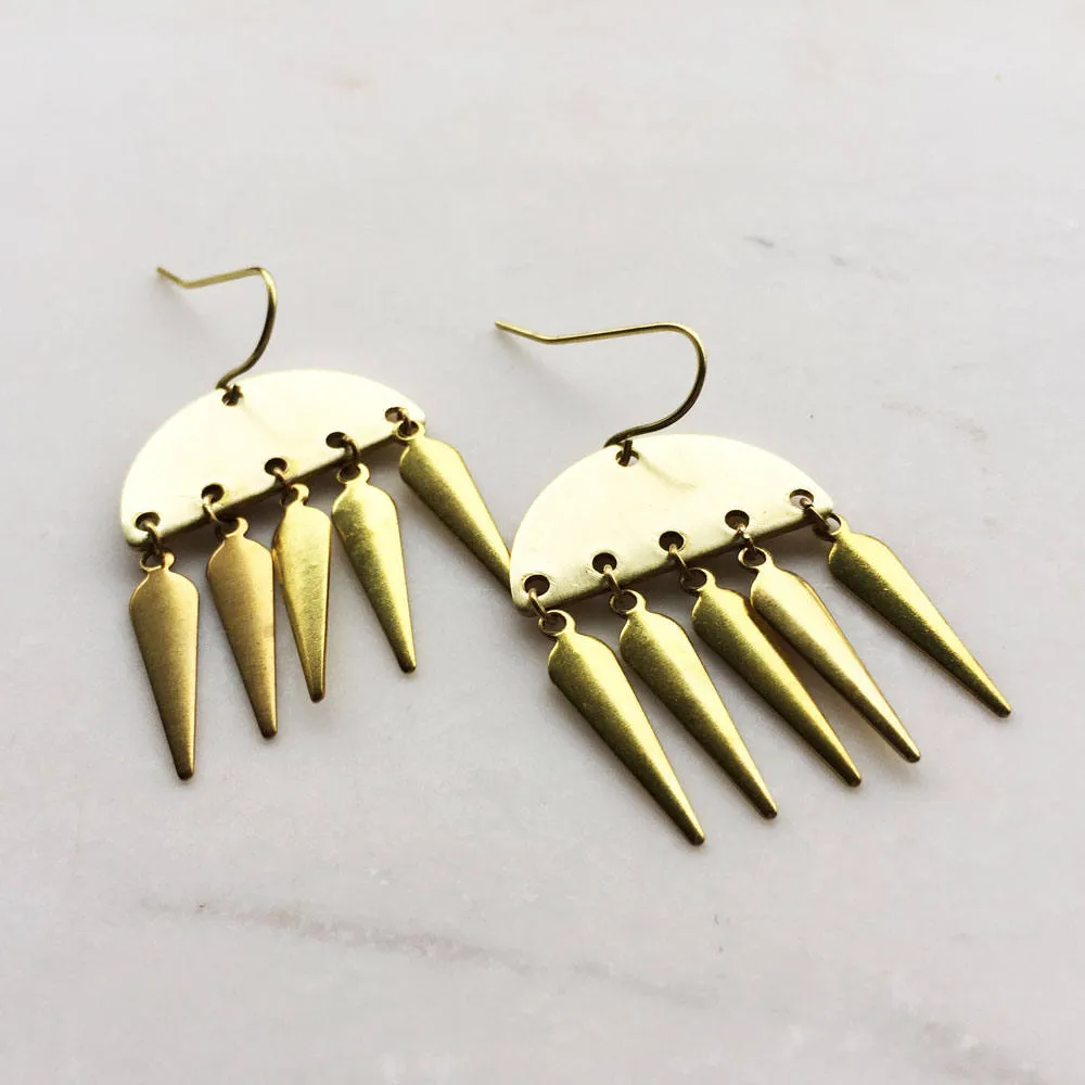 Gold Spike Statement Earrings