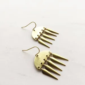 Gold Spike Statement Earrings