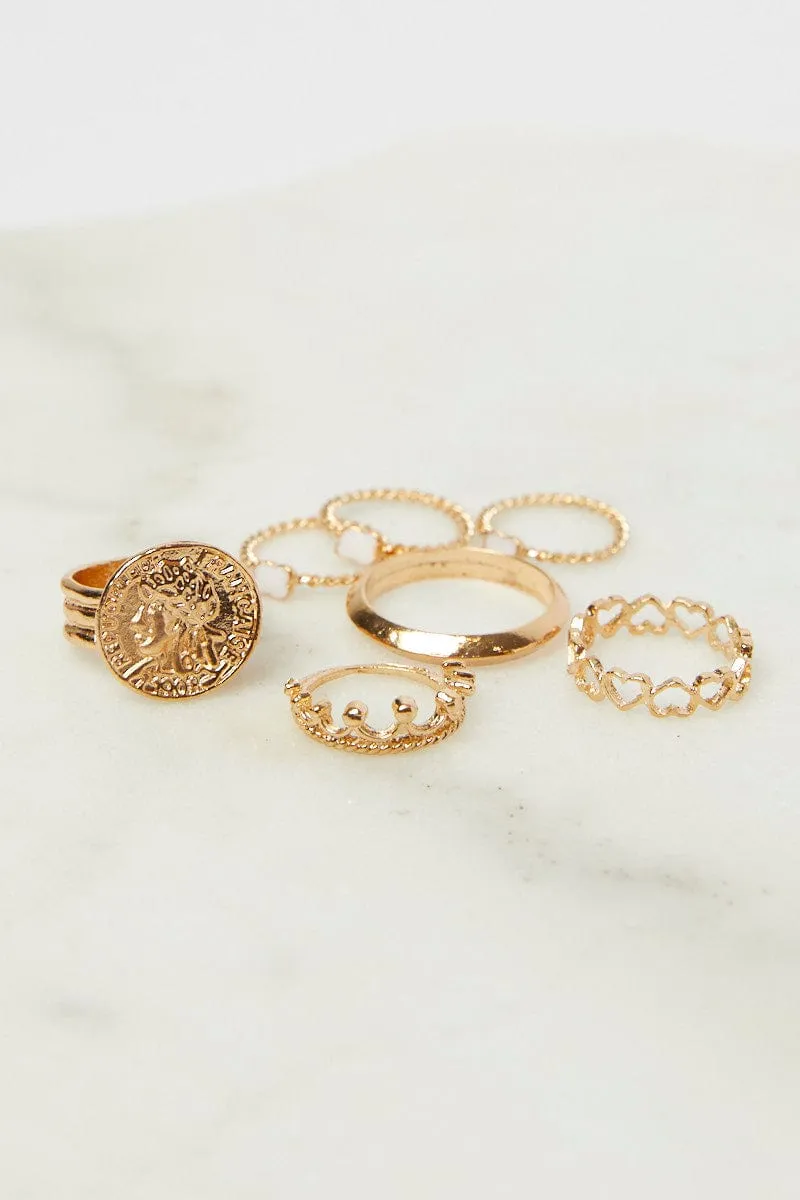 GOLD Stacked Rings Set