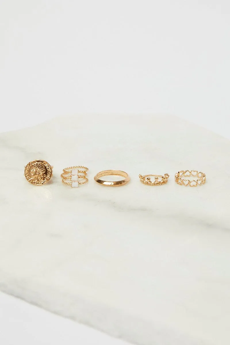 GOLD Stacked Rings Set