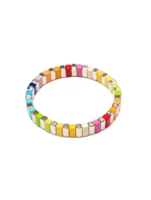 Golden Rainbow Tile Bracelet
