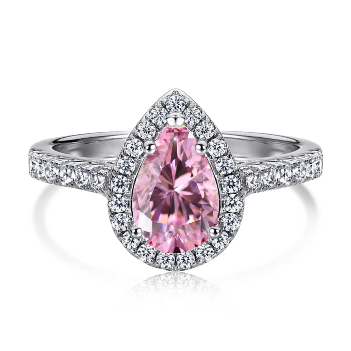 [Goodv]1.0 Carat Luxurious Resplendent Water Drop Shape Wedding Ring