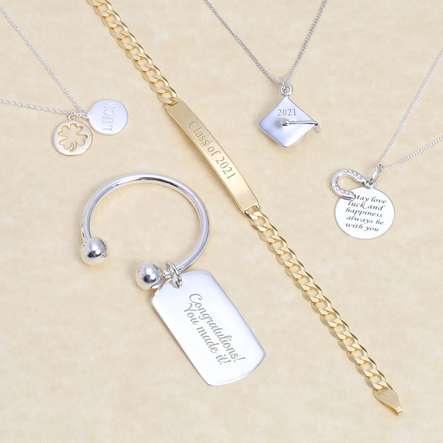 Graduate Gift Sterling Silver Pendant Necklace with Graduation Cap Hat Design