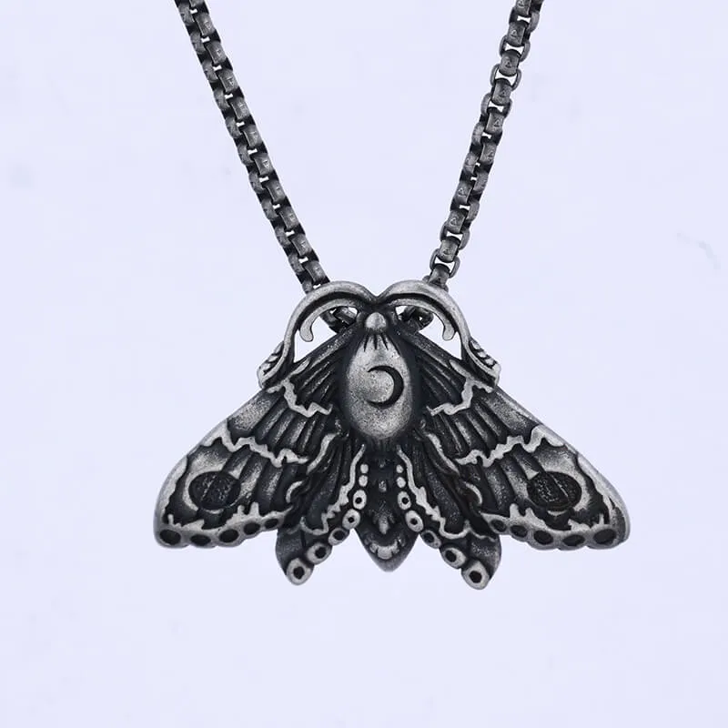 Grim Reaper Butterfly Skull Stainless Steel Pendant