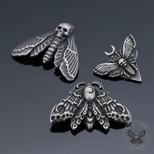 Grim Reaper Butterfly Skull Stainless Steel Pendant