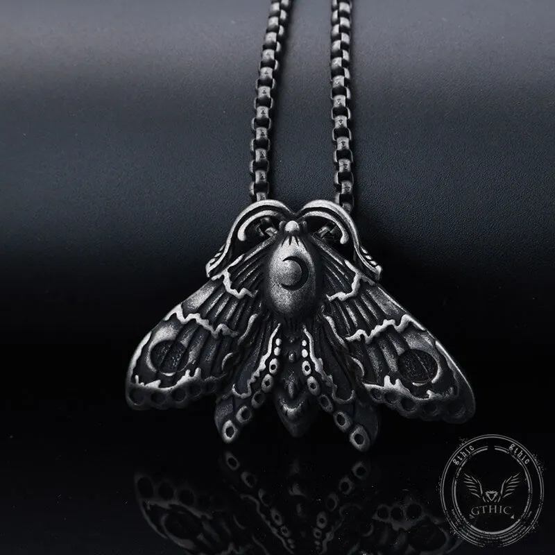 Grim Reaper Butterfly Skull Stainless Steel Pendant