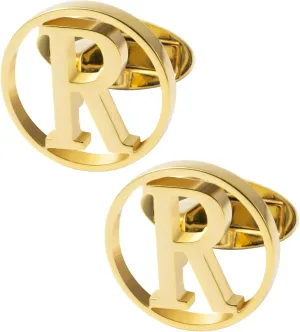 GWD Cufflinks for Men Classic Tuxedo Shirt Wedding Cuff Links Personalized Initials A-Z Gift