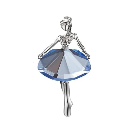 Gymnastics Girl Flower Dancer Crystal Brooches | Cute Pin Corsage Jewellery