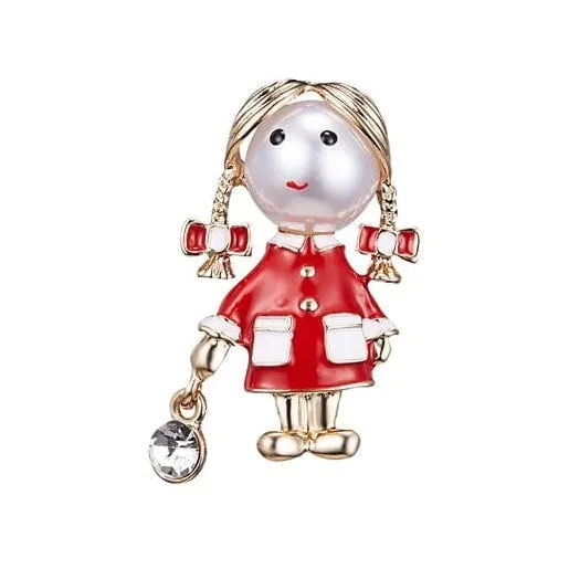 Gymnastics Girl Flower Dancer Crystal Brooches | Cute Pin Corsage Jewellery