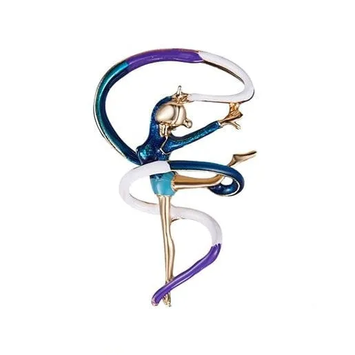 Gymnastics Girl Flower Dancer Crystal Brooches | Cute Pin Corsage Jewellery