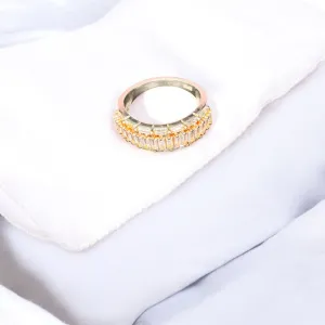 Half moon Sparkle CZ 925 silver Ring