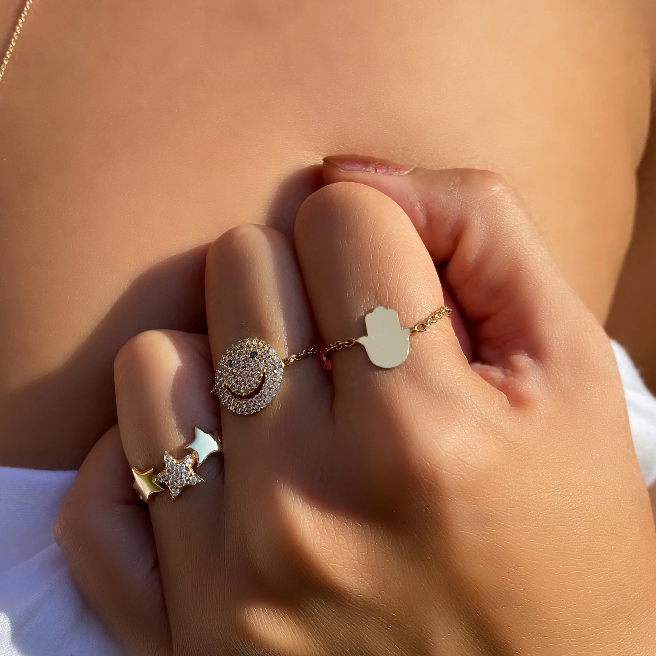HAMSA CHAIN RING, GOLD ONLINE EXCLUSIVE