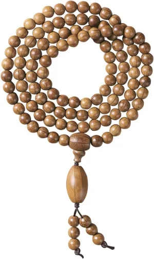 Handmade 108 Mala Beads Bracelet by Mount Wutai 6-Texture Wood Buddhist Prayer Beads for Meditation or Yoga