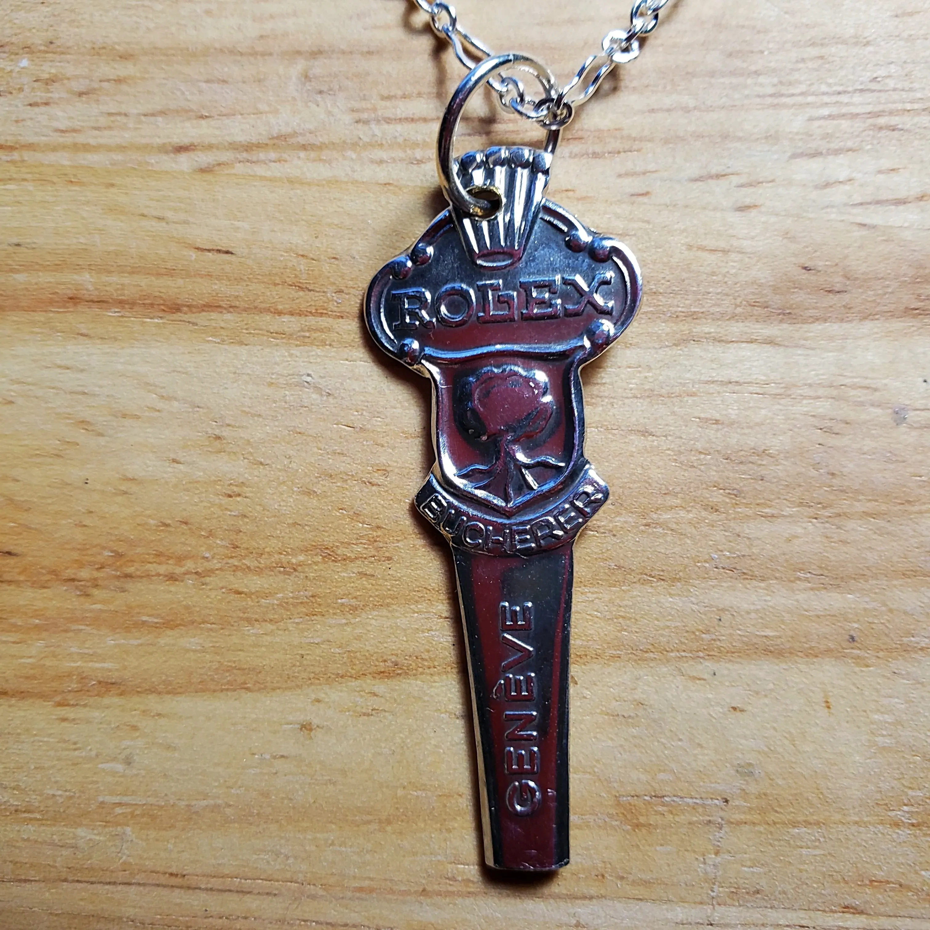 Handmade Rolex Vintage Silver Spoon Pendant Necklace – Luxury Swiss Jewelry