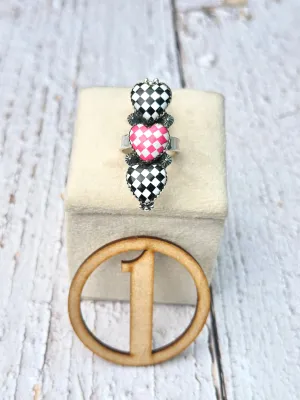 Harley's Checkered Heart Rings