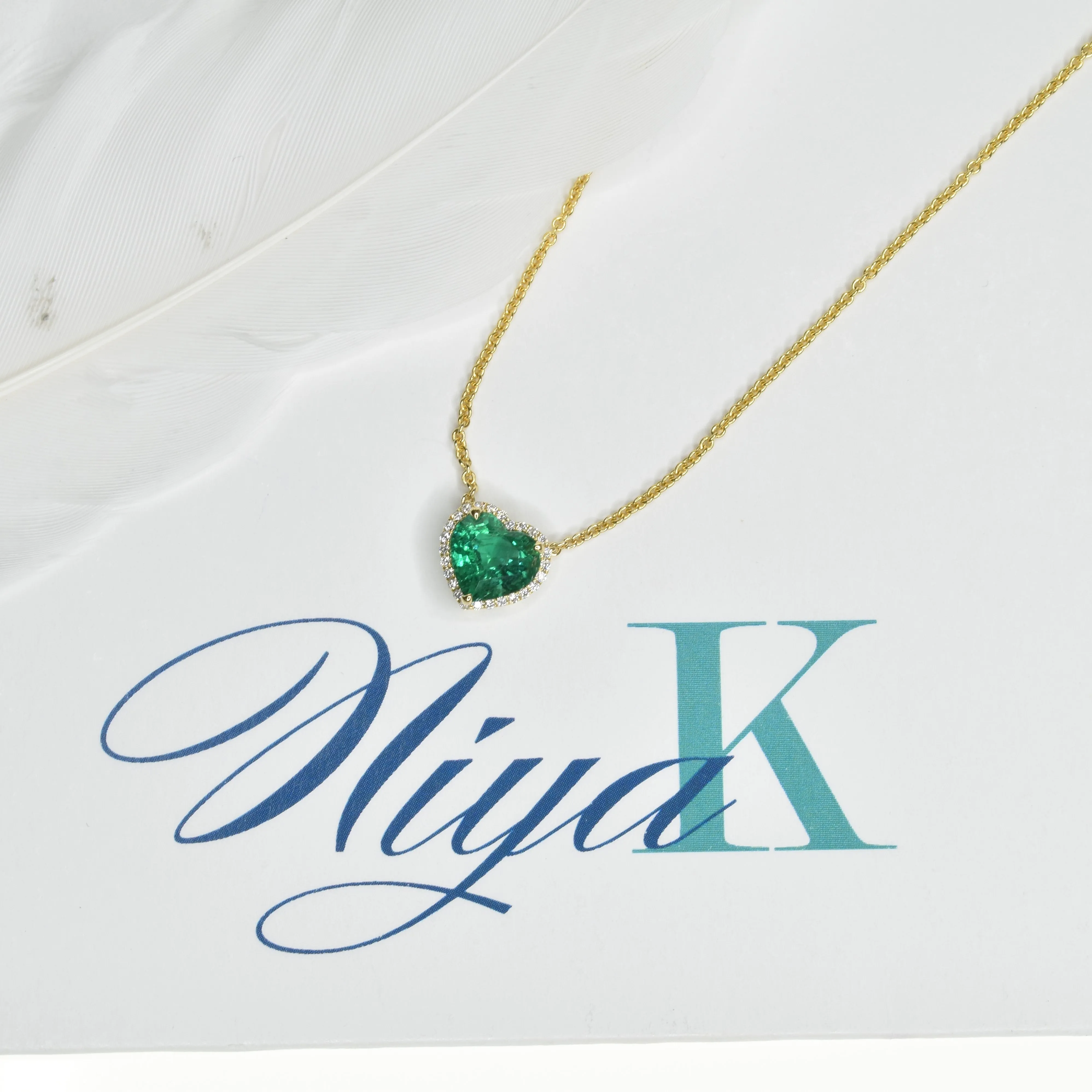 Heart Shaped Emerald Necklace