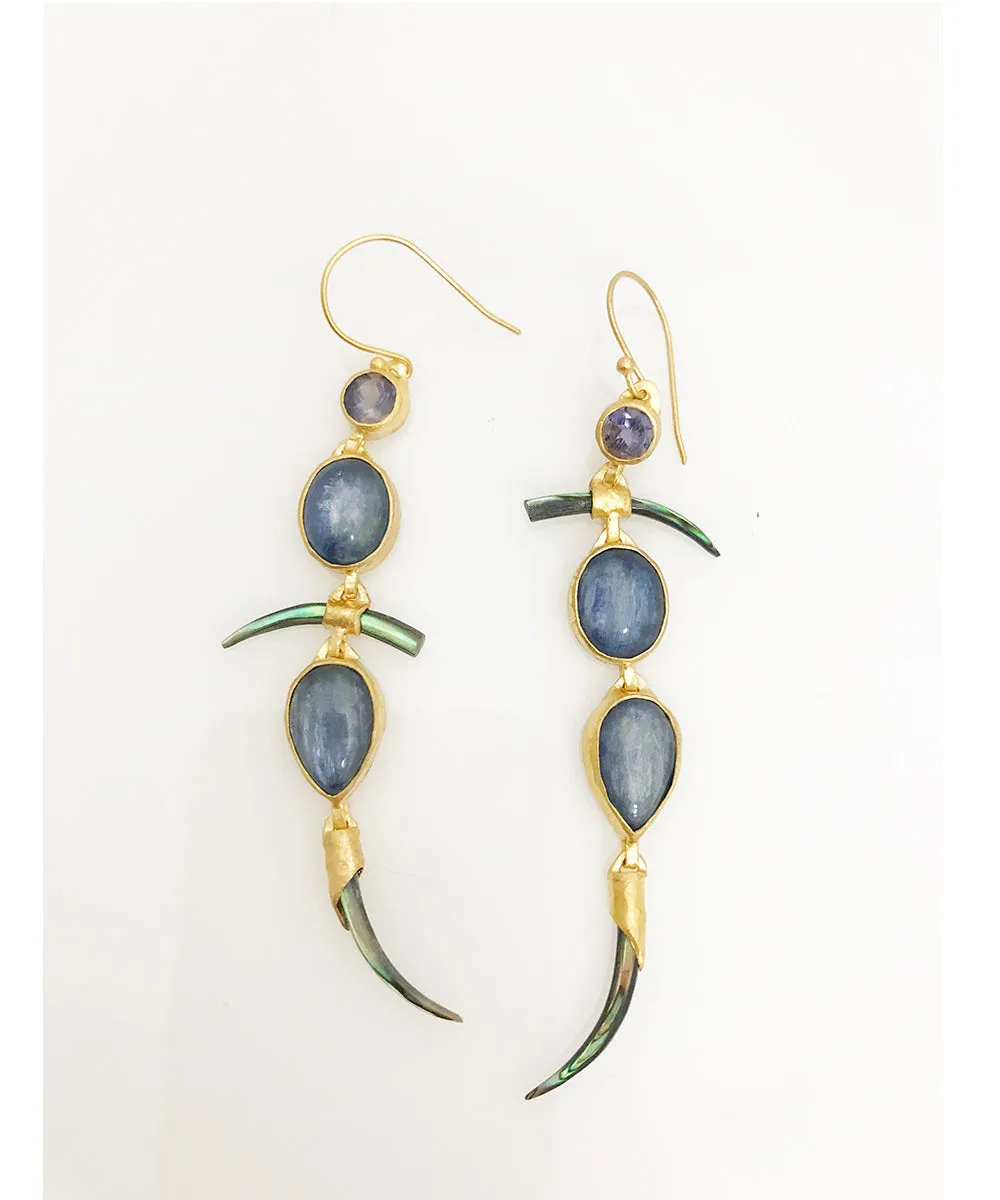Heather Benjamin Kyanite Asymmetrical Earrings