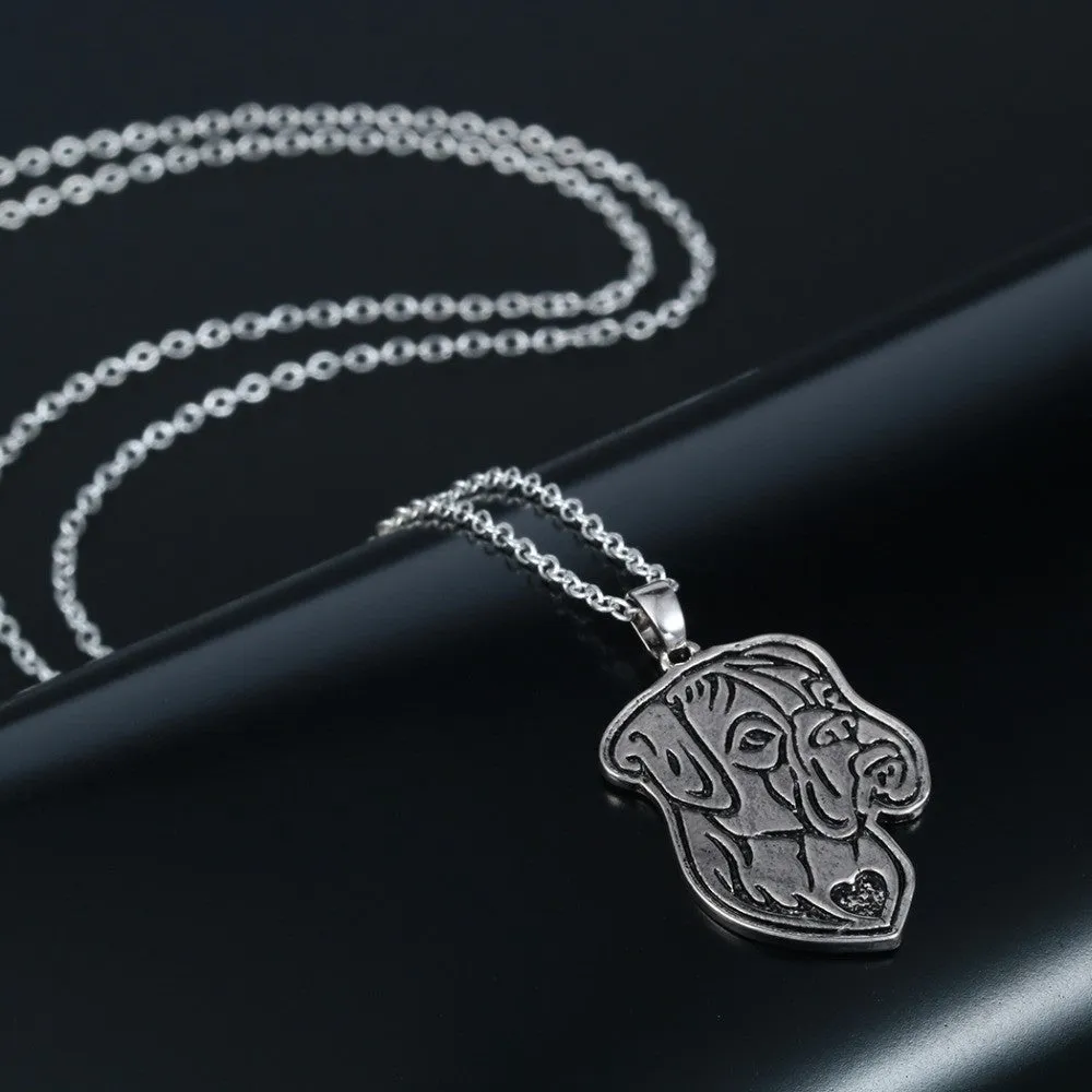 Hippie Chic Animal French Boho Dogs Pendant Necklace