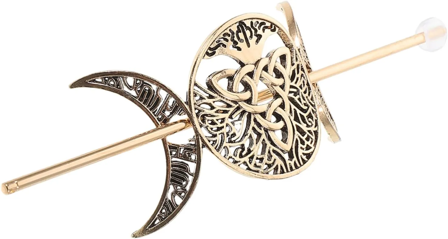 Hollow Moon Alloy Hairpin for Women Metal Hair Clip Multiuse Decorative Accessory for Stylish Updos and Everyday Hairstyles Comfortable and Chic Design