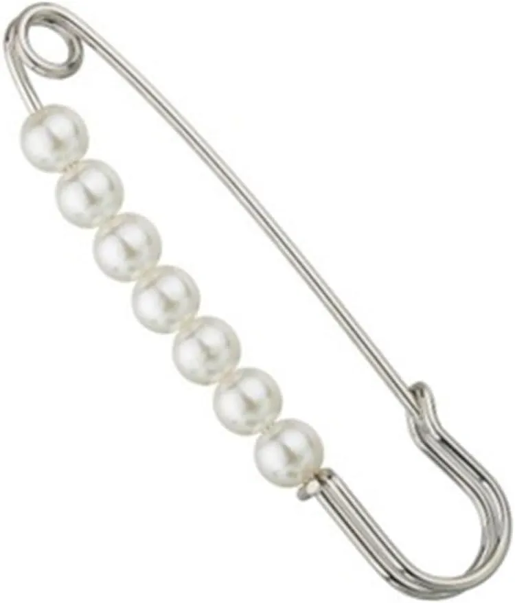 HOMSFOU 2pcs Pearl Brooch Pins Alloy Lapel Pins Gold Silver Delicate Dress Up Accessories for Parties Special Occasions